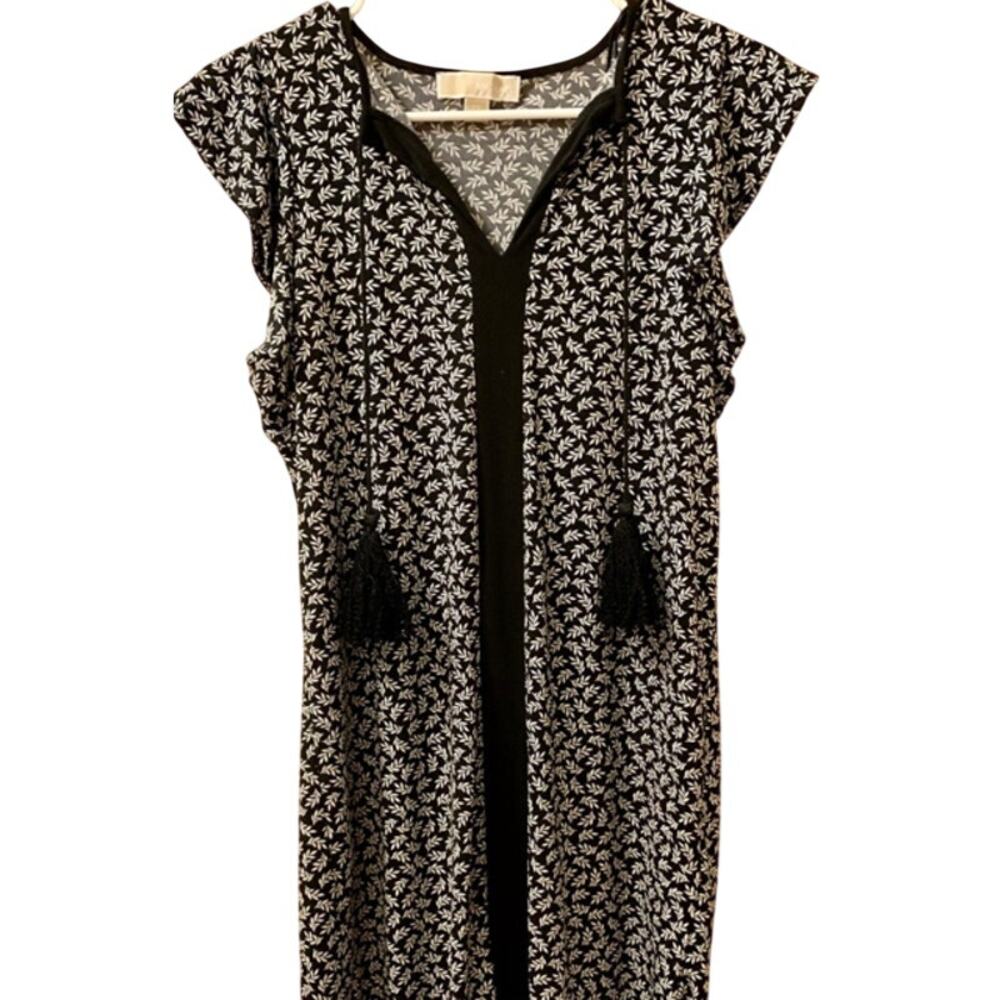 Michael Kors Black & White Tassel Dress XL • 39” Length